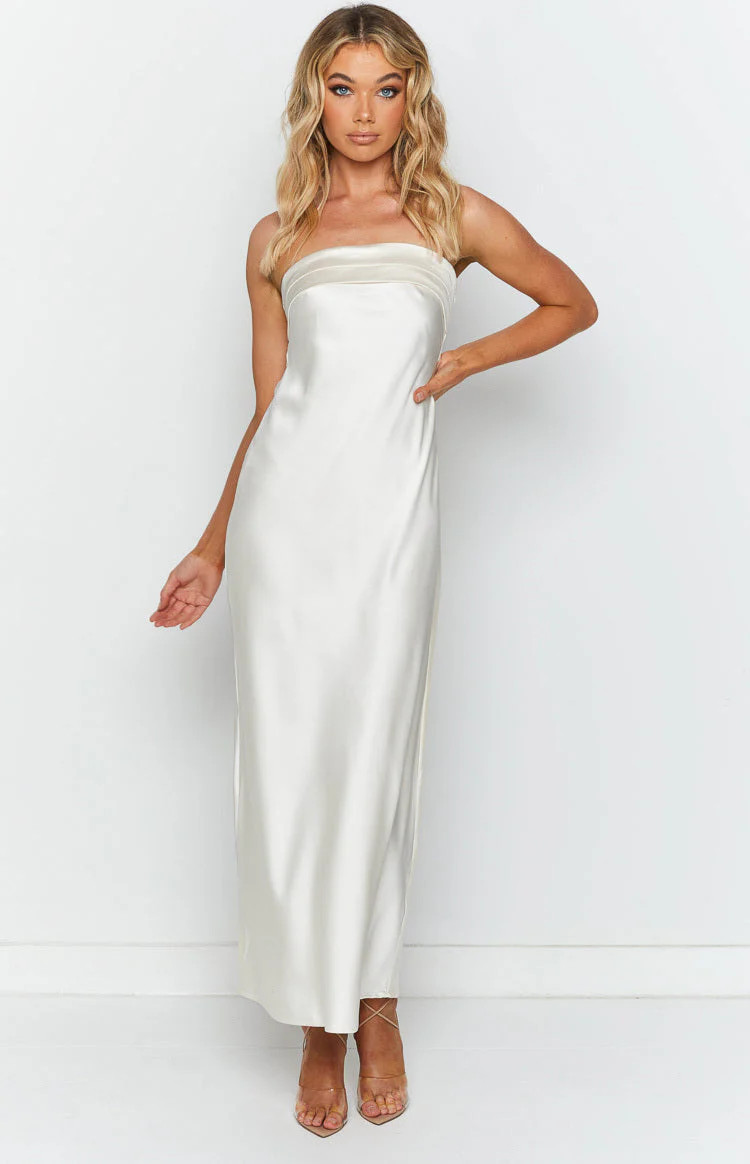 Maiah White Maxi Dress | Beginning Boutique (US)