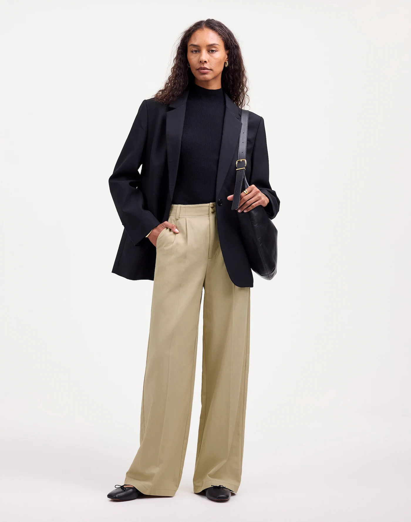 The Petite Harlow Wide-Leg Pant in Drapey Twill | Madewell | Madewell