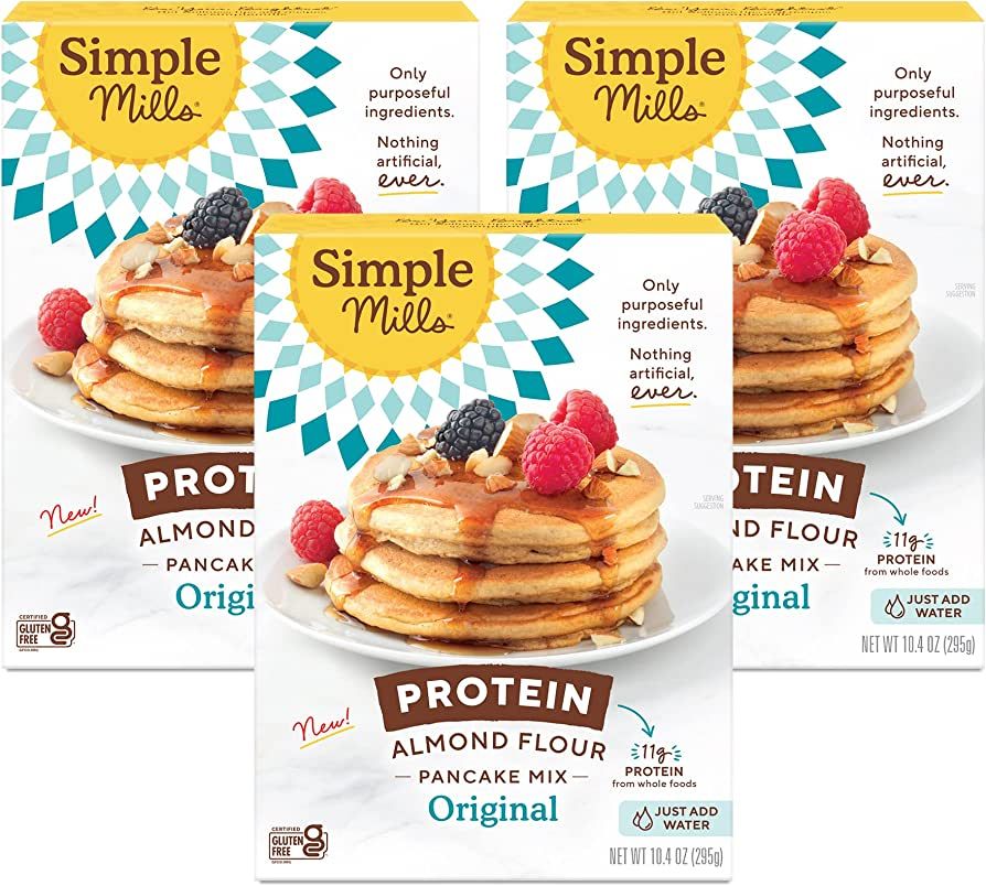 Simple Mills Just Add Water Almond Flour Pancake Mix, Original Protein - Gluten Free, Plant Based... | Amazon (US)