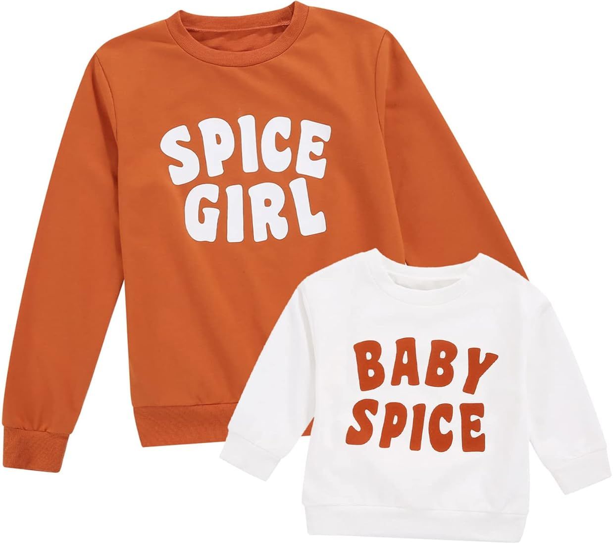 Tsultryofs Spice Girls Mommy and Me Matching Sweatshirts Long Sleeve Spice Girl Shirts for Women Cre | Amazon (US)