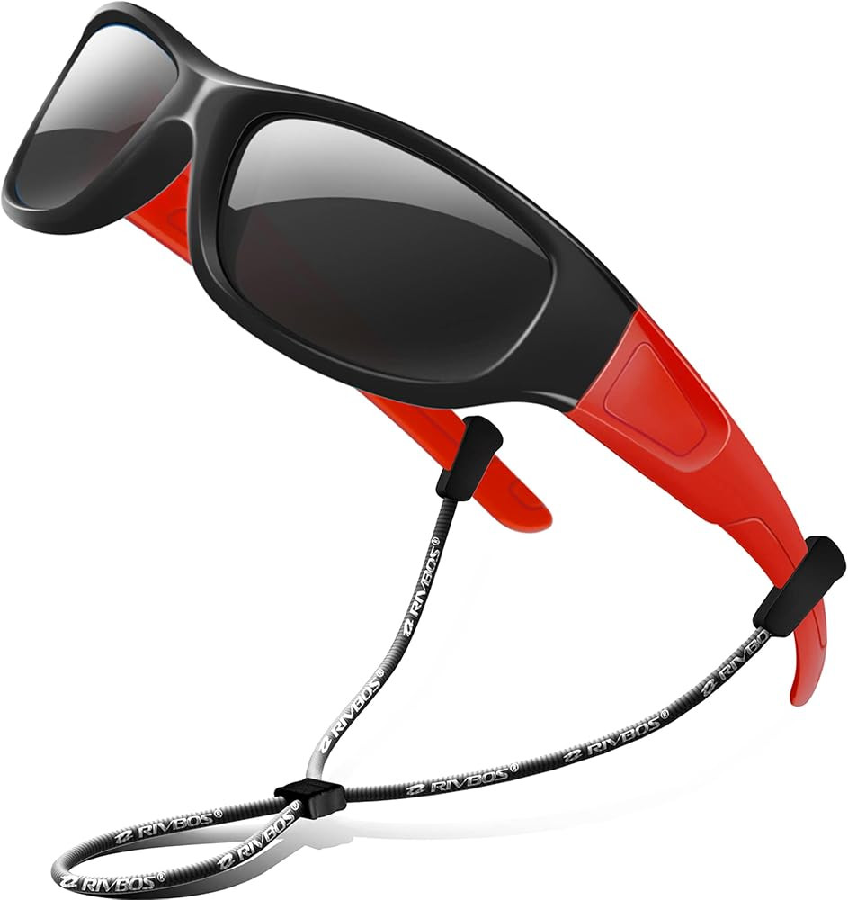RIVBOS Kids Sunglasses Polarized UV Protection Flexible Rubber Glasses Shades with Strap for Boys... | Amazon (US)