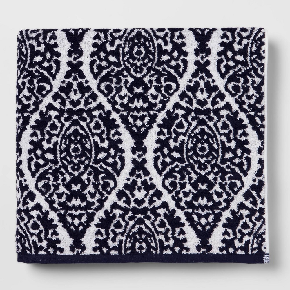 Performance Bath Towel Navy Ogee - Threshold | Target