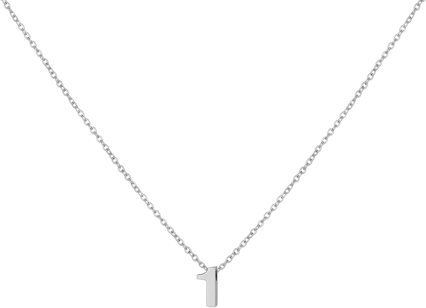 Number Necklace for Women Dainty 18K Gold Plated Pendant Necklace Charm Birth Month Personalized ... | Amazon (US)