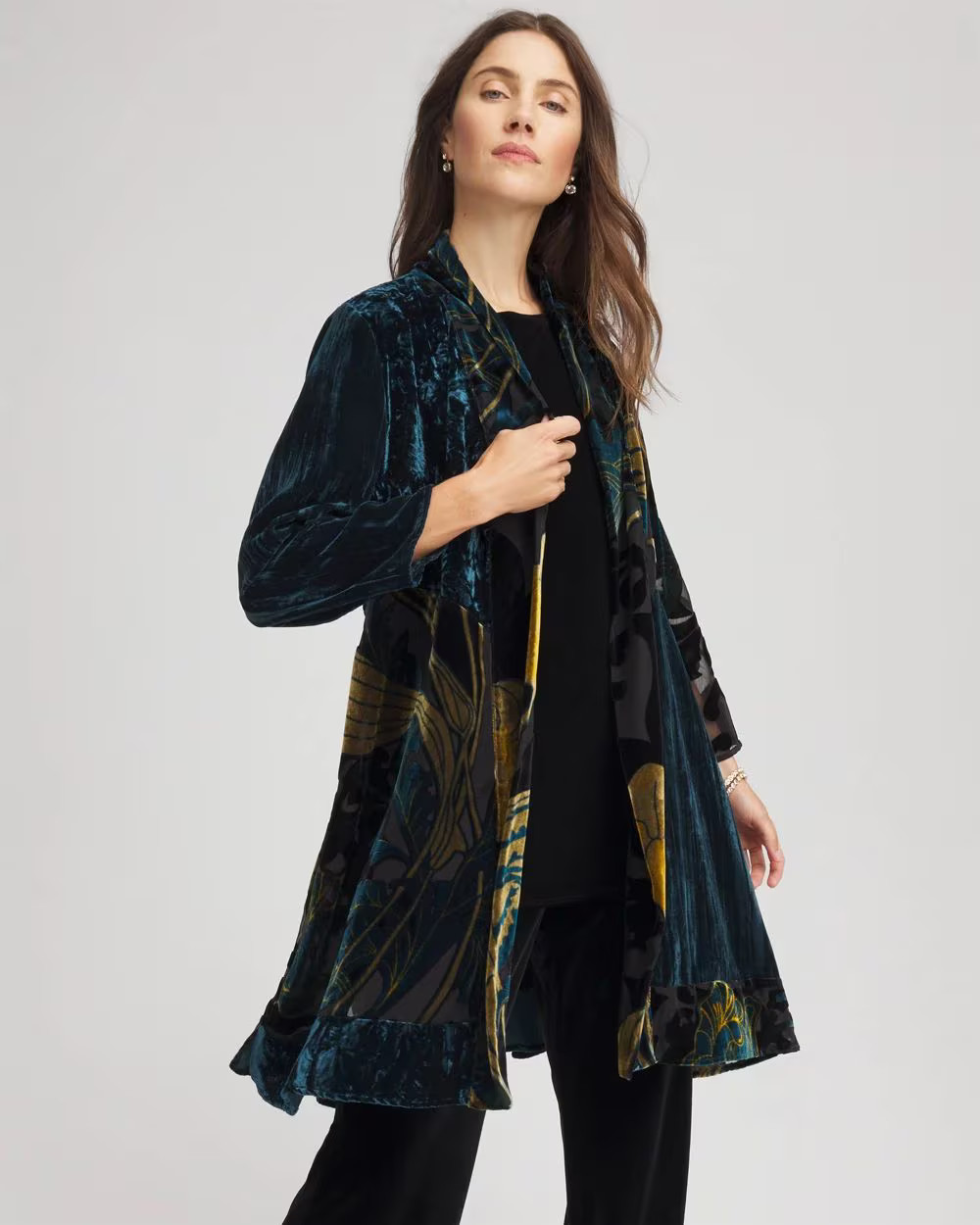 Travelers™ Collection Floral Burnout Kimono Jacket | Chico's