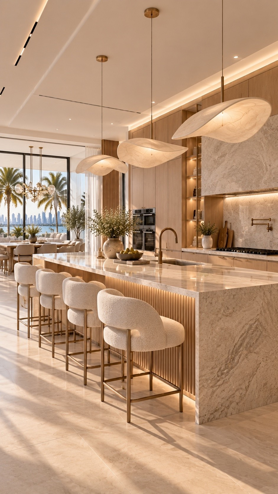 Shop This Room ✨ Shop the full look through my LTK — bar stools, lighting, kitchen décor and similar finds are linked below. A bright luxury kitchen featuring a statement marble island, creamy upholstered counter stools, sculptural pendant lighting and warm neutral finishes. Elegant organic modern inspiration for a high-end contemporary home.

#LuxuryKitchen #KitchenIdeas #KitchenInspo #ModernKitchen #KitchenDesign #KitchenDecor #KitchenIsland #DreamKitchen #OrganicModern #WarmMinimalism #QuietLuxury #NeutralInteriors #ModernLuxury #LuxuryInteriors #LuxuryHome #InteriorDesign #InteriorInspo #HomeInspo #HomeDecor #DesignerInspired #CaliforniaModern #NeutralHome #ModernHome #InteriorTrends2026 #LTKHome #LTKFinds #ShopLTK