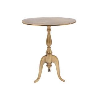 Litton Lane Gold Aluminum Traditional Accent Table, 19 in. x 12 in. x 21 in. 27417 | The Home Depot