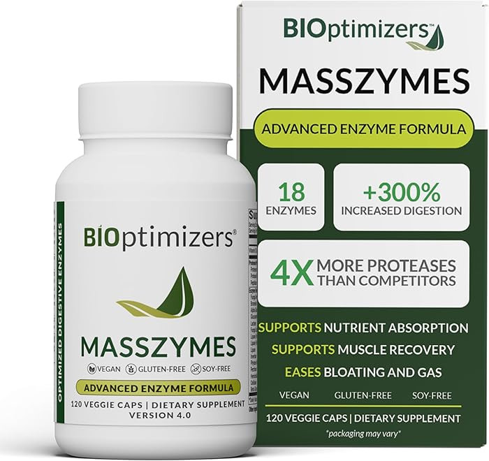BIOptimizers MassZymes - Complete Digestive Enzymes Supplement for Gut Health - Bloating Relief f... | Amazon (US)