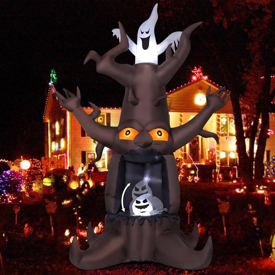 GOOSH 9 FT Halloween Inflatable Animated Dead Tree Outdoor Decorations Blow Up Yard Scary Tree an... | Amazon (US)