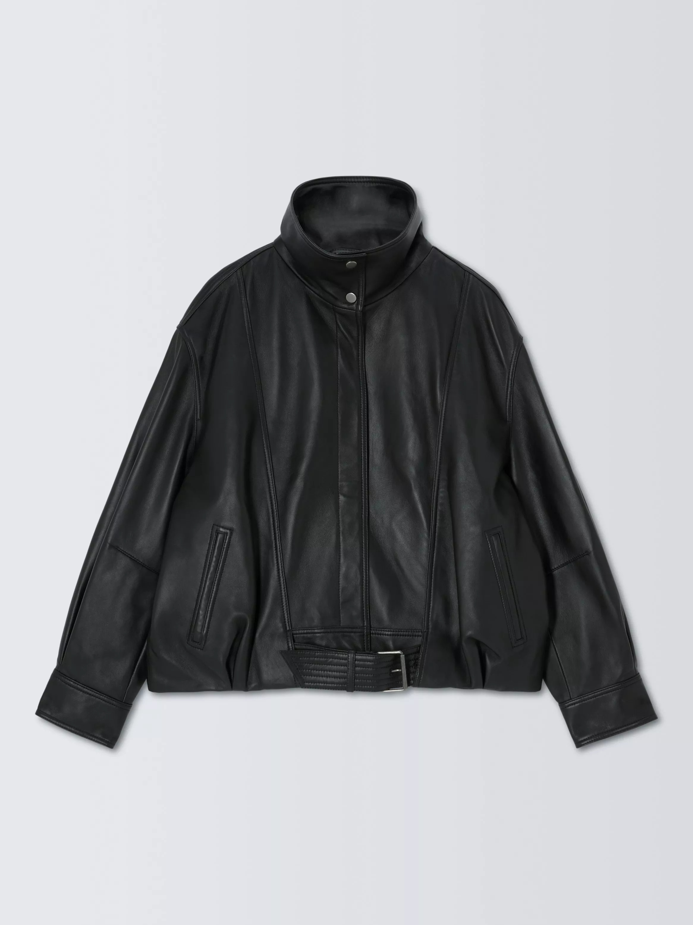 Leather Bomber Jacket, Black | John Lewis (UK)