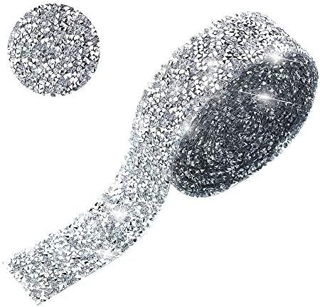 3.2 Yard Bling Crystal Rhinestone Ribbon DIY Self-Adhesive Sparkling Rhinestone Ribbon for Wedding C | Amazon (US)