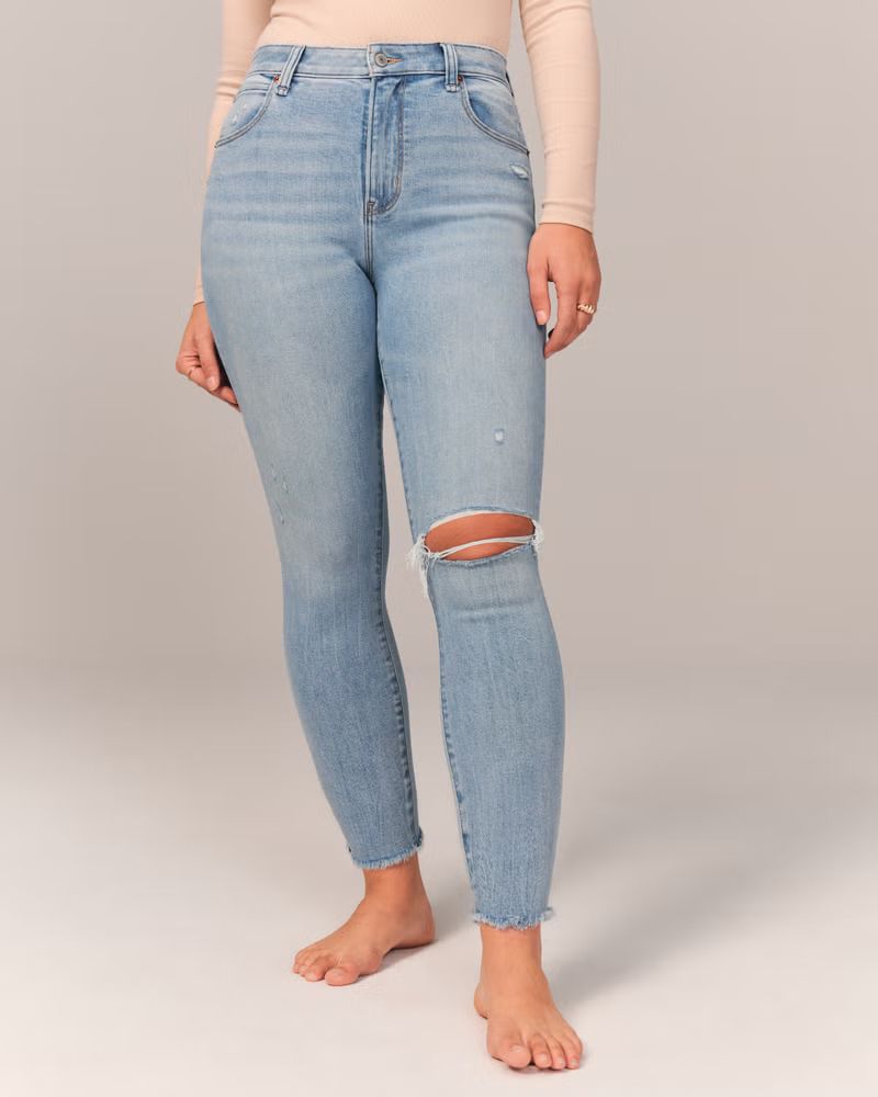 Women's Curve Love High Rise Super Skinny Ankle Jean | Women's Bottoms | Abercrombie.com | Abercrombie & Fitch (US)