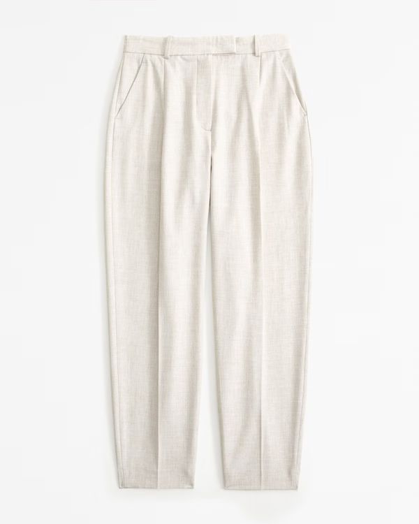 Curve Love Ankle Grazing Tapered Tailored Pant | Abercrombie & Fitch (US)