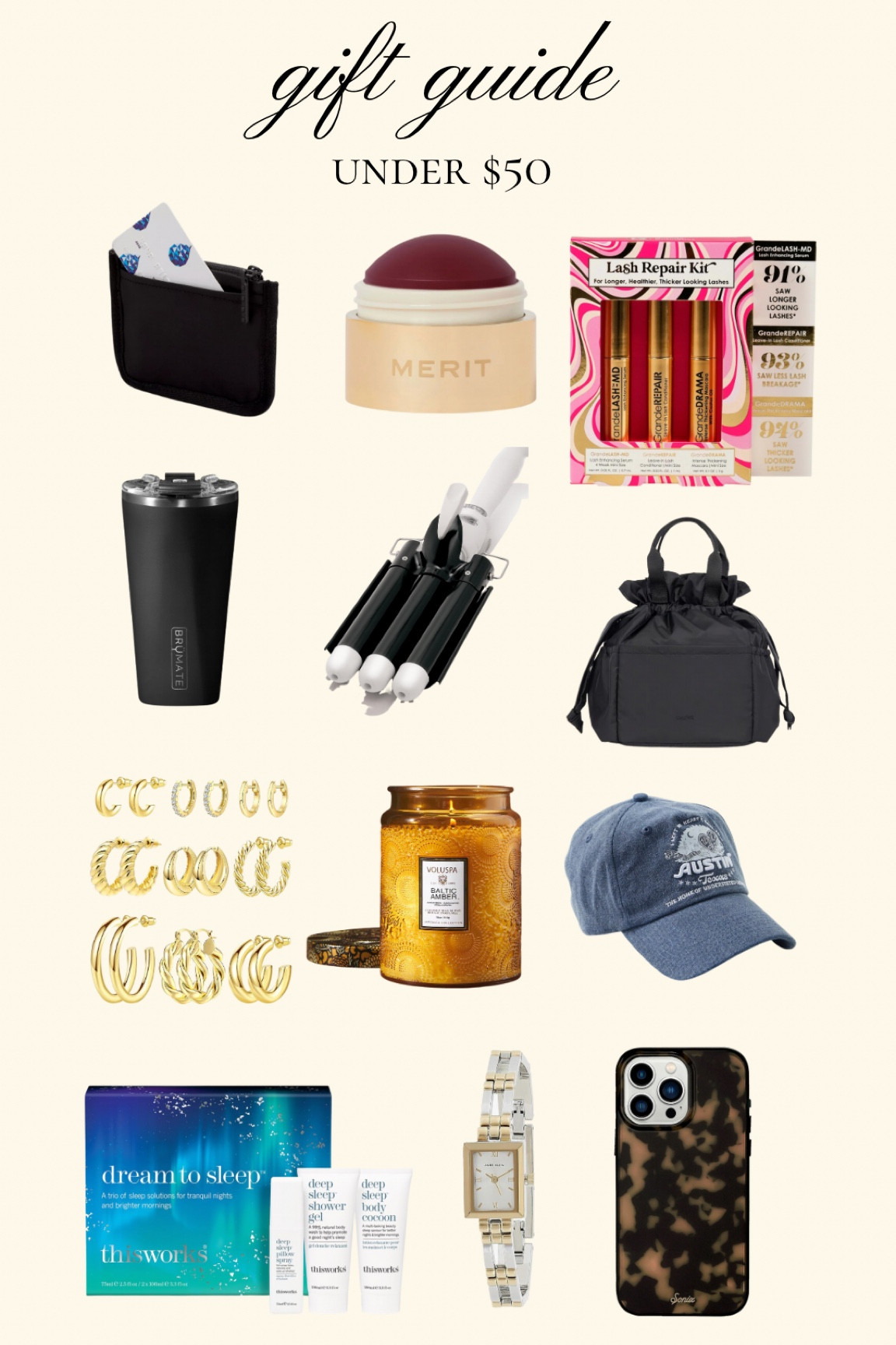 2023 gift guide under $50! some great staples at great prices. Love the lunch pouch for anyone that doesn’t work from home/takes their lunch places! & the merit blush is a favvvv

#LTKHoliday #LTKGiftGuide #LTKCyberWeek