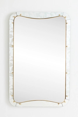 Cyndi Etched Glass Floral Portrait Wall Mirror | Anthropologie (US)