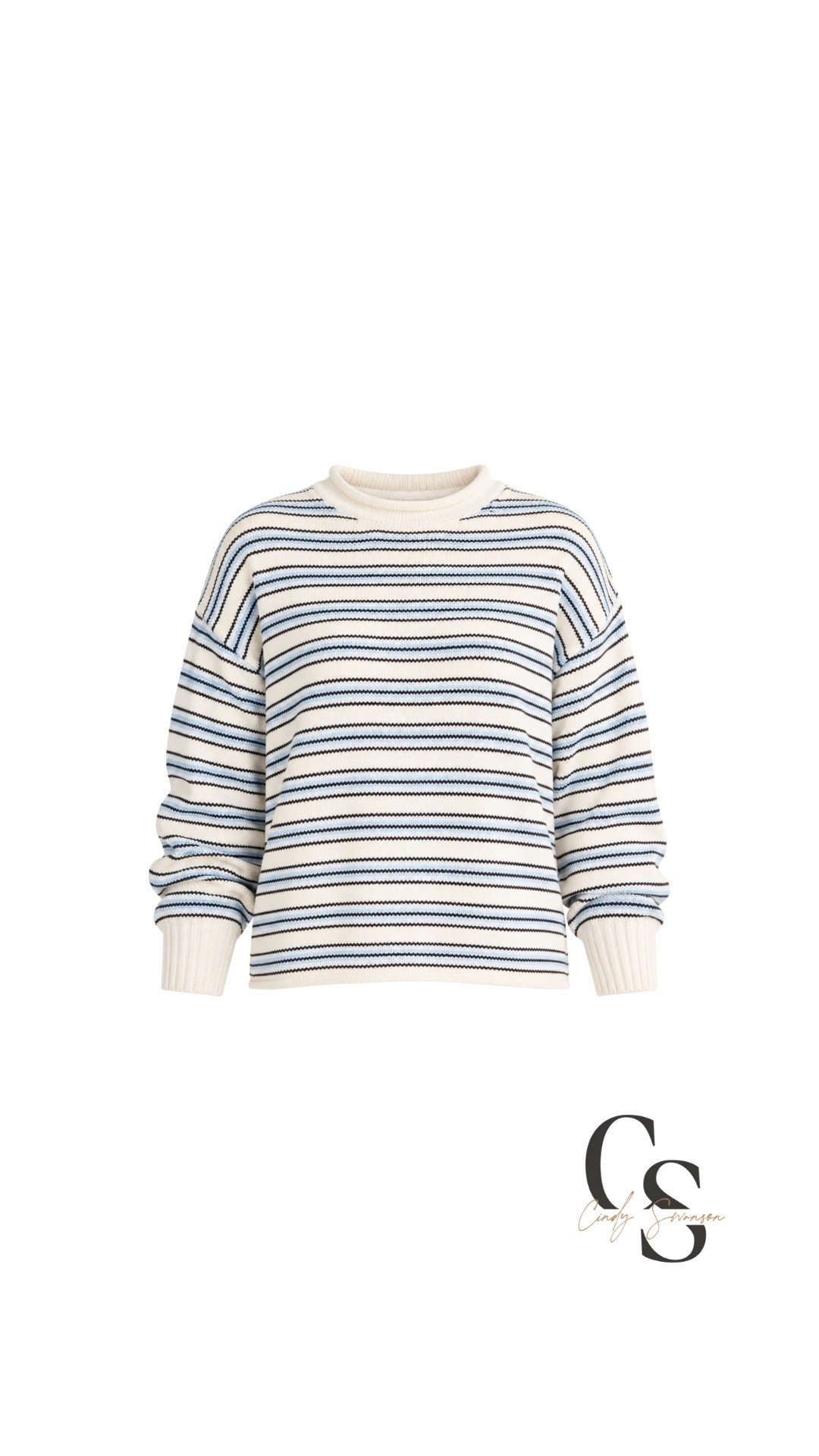 One of my bestsellers! If you’re looking for a classic sweater that feels a little more interesting than a solid basic, I love this striped rollneck pullover from Target. The cream, light blue, and dark stripes give it a timeless look that’s easy to style with your favorite jeans or trousers.

I’d wear this with straight-leg denim and loafers for lunch or a day out, or pair it with tailored pants for a polished casual look. It’s a lovely option for fall layering and an easy way to add a little pattern to your everyday wardrobe.