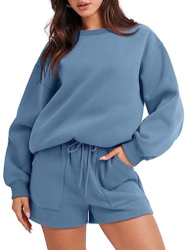 ANRABESS Women 2 Piece Outfits Sweat Shorts Sets 2025 Oversized Casual Lounge Matching Set Sweats... | Amazon (US)