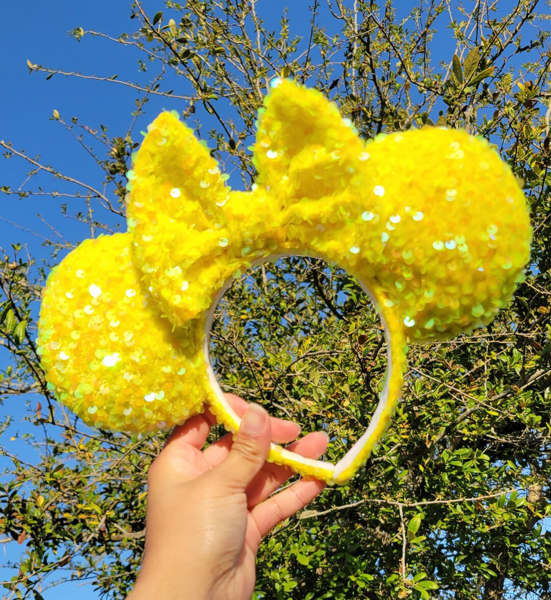 Sunshine Yellow Mouse Ears, Sequins eEars | Etsy (US)
