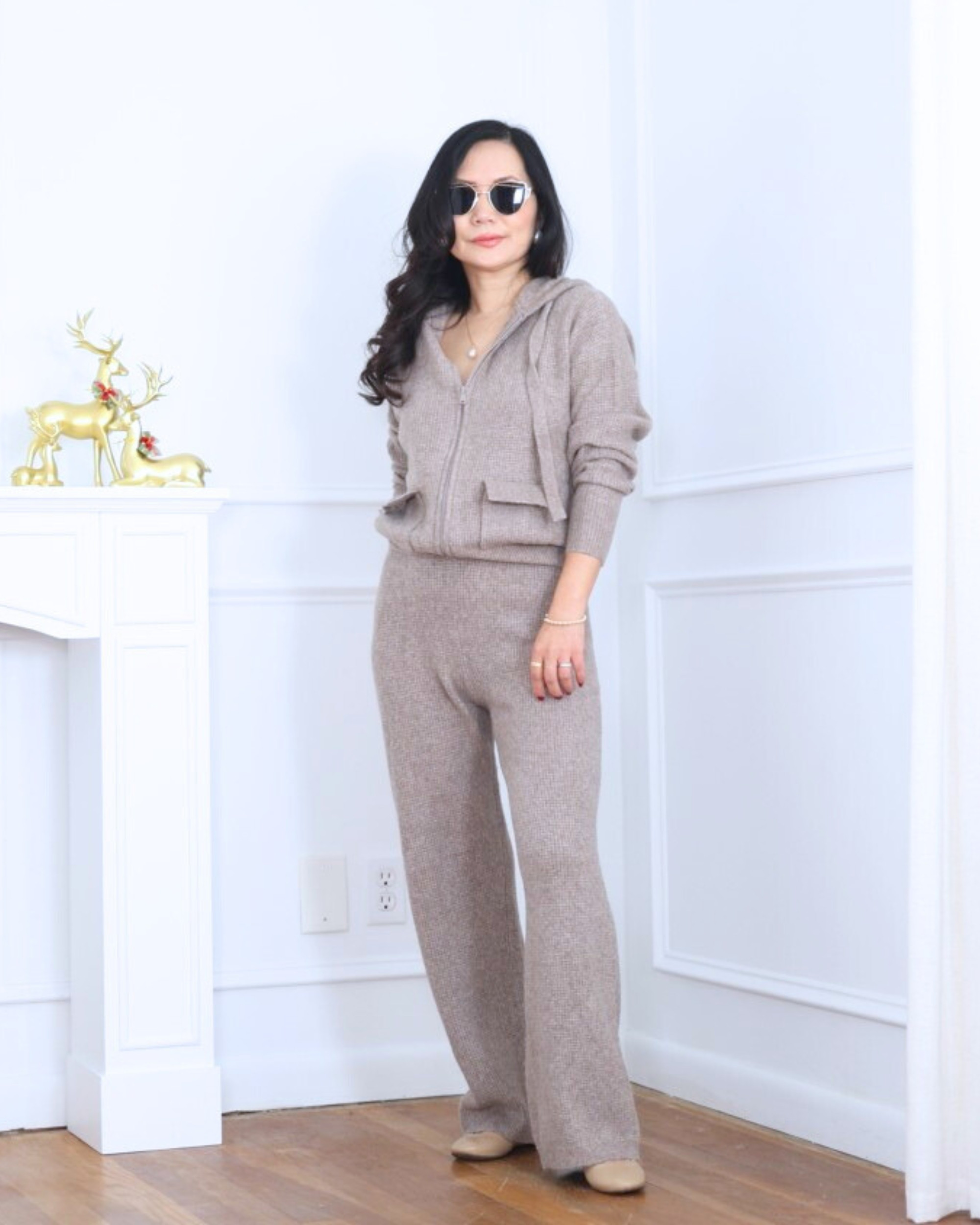 Cozy travel days call for easy sets — this waffle cloudstitch zip-up hoodie and wide-leg pants from LOFT paired with ballet flats from Amazon feel soft, relaxed, and still put-together. Comfortable enough for moving around, polished enough to wear all day. I’m 5’2, wearing size XS.

#LTKOver40 #LTKootd #LTKPetite