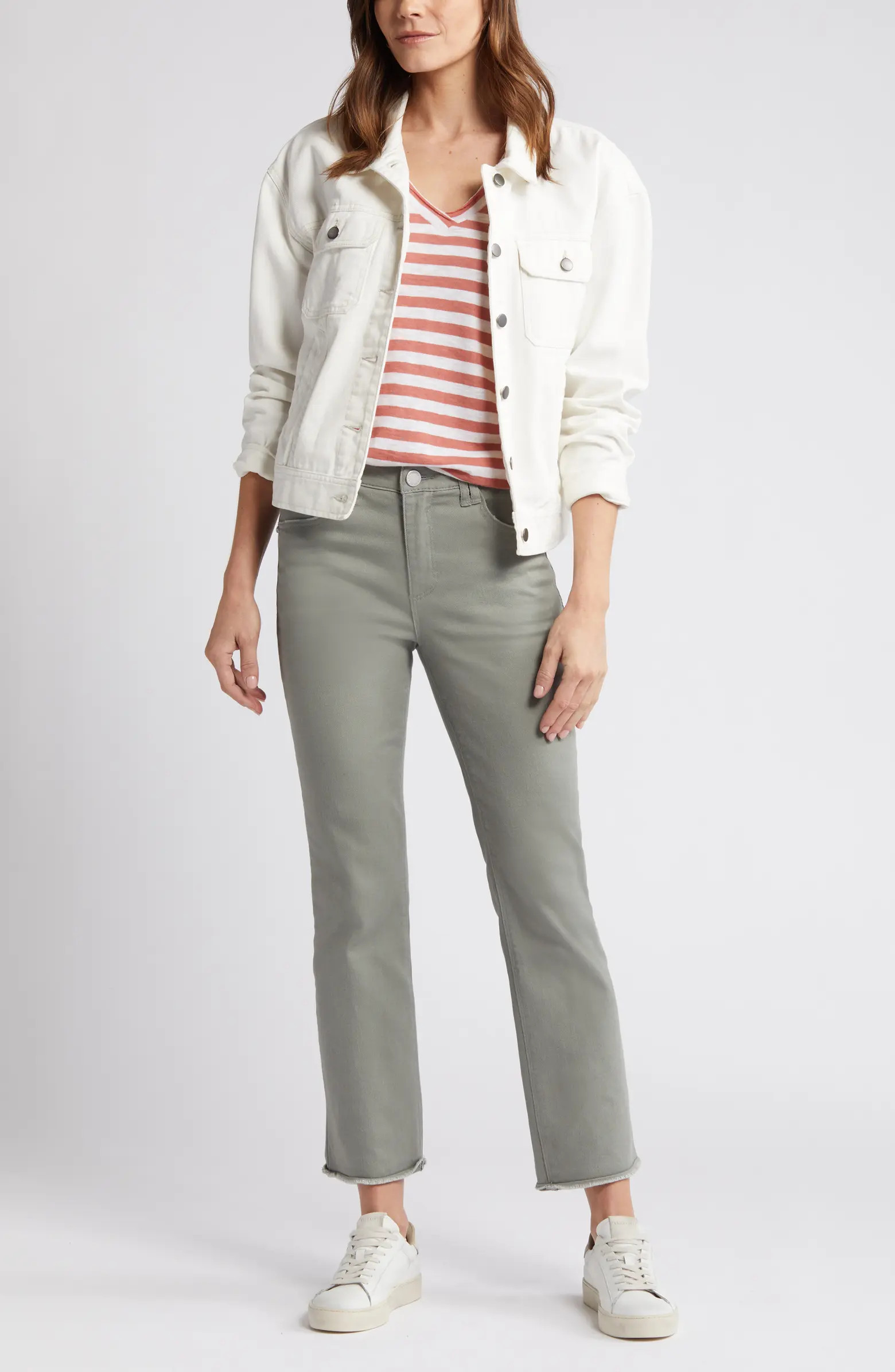 'Ab'Solution Frayed High Waist Ankle Flare Jeans | Nordstrom