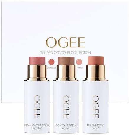 Ogee Face Stick Trio - Golden Contour Stick Makeup Collection - Certified Organic Bronzer, Blush ... | Amazon (US)