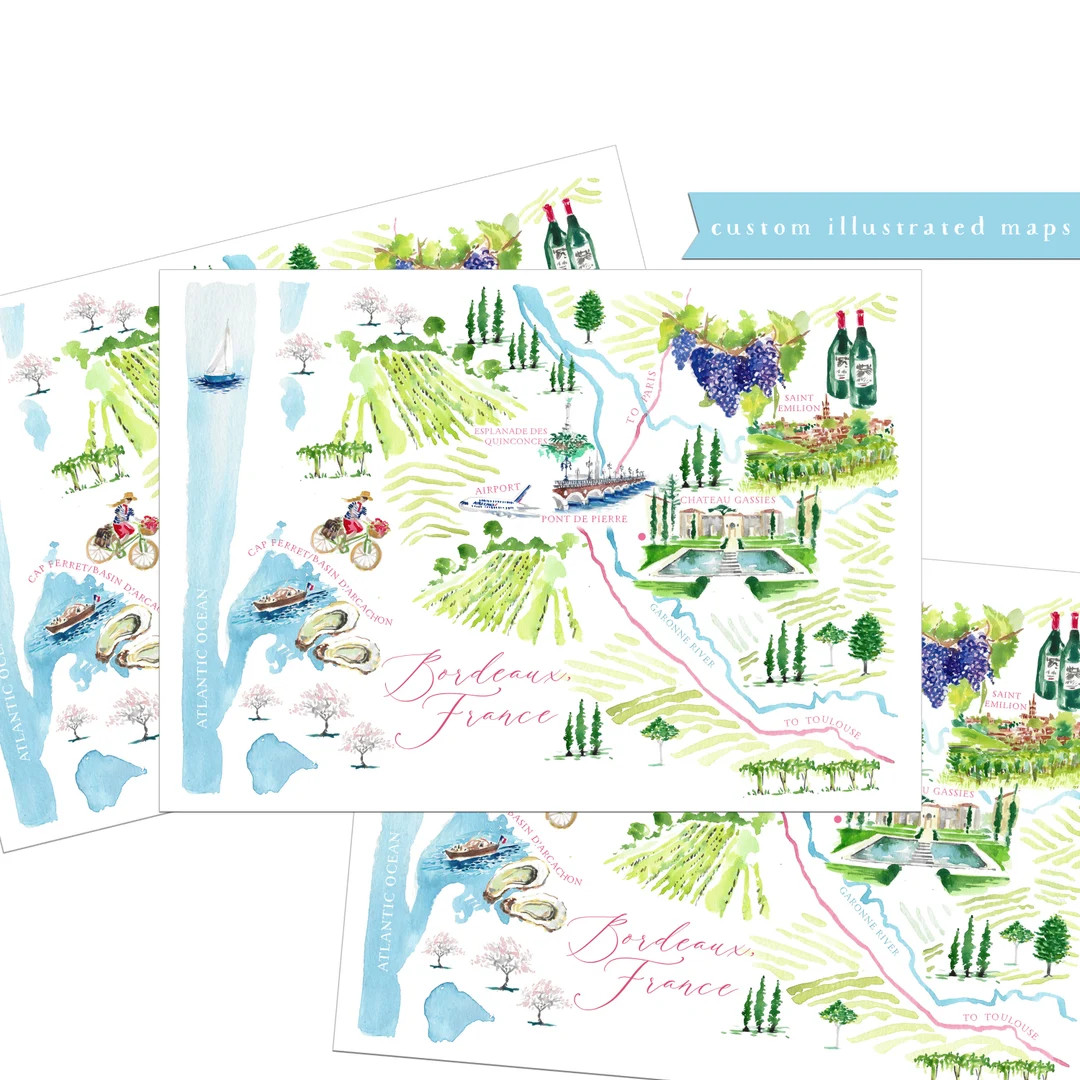 Custom Watercolor Wedding Map, Destination Wedding Map, Wedding Venue, Wedding Map, City Map, Ven... | Etsy (US)