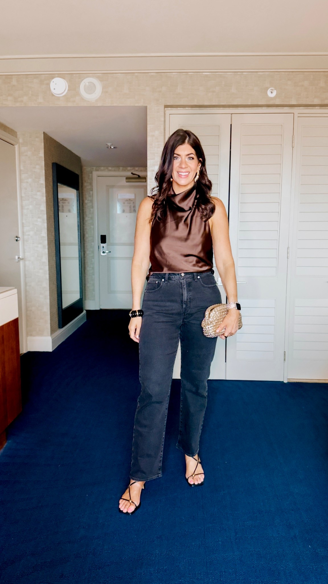 Dinner outfit
Satin halter-large but could do a medium
Medium tall straight leg jeans (Meghanxspanx)

#LTKOver40 #LTKTall #LTKMidsize