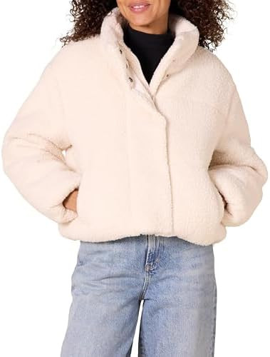 Amazon Essentials Women's Cropped Full-Zip Puffer Jacket, Winter Warm, Stand Collar | Amazon (US)
