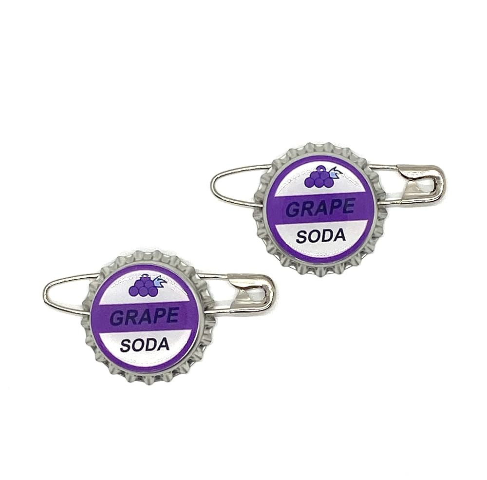 Set of 2 Ellie Badge Pins Grape Soda Bottlecap Pins | Amazon (US)