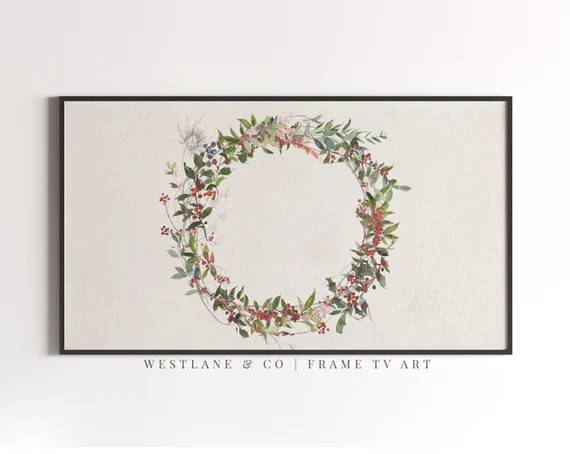 Samsung Frame TV Winter Country Christmas Wreath Holiday  - Etsy | Etsy (US)