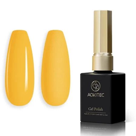Aokitec 0.5oz Bright Yellow Gel Nail Polish Soak Off Base Top Coat Nail Art UV Varnish | Walmart (US)