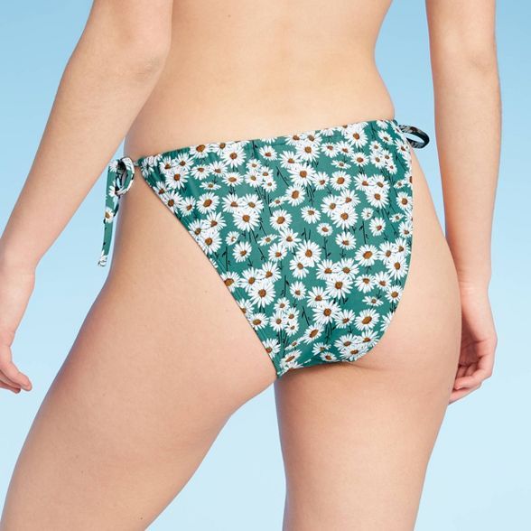 Women's Cheeky String Bikini Bottom - Xhilaration™ Turquoise Floral | Target