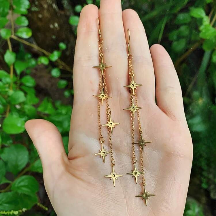 Bohemian Style Long Pendant Star Tassel Earrings - Unique And Minimalist Lady Earrings Jewelry Gi... | SHEIN