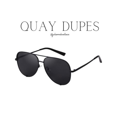 Quay sunglasses dupe
Aviators 
Black sunglasses 

#LTKunder50 #LTKGiftGuide #LTKFind