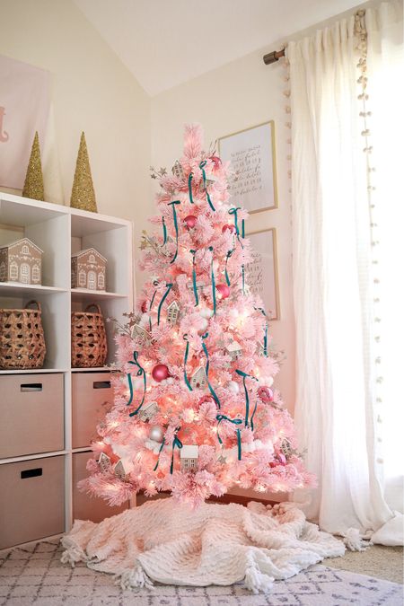 Pink Christmas tree - my exact one is nearly natural  🩷  #pinkmas 

#LTKHoliday #LTKSeasonal #LTKGiftGuide