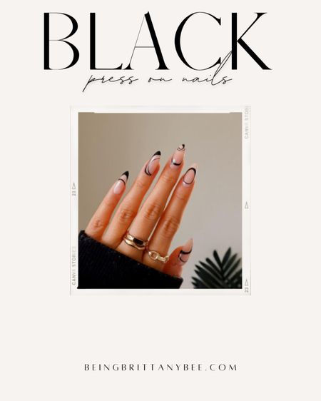 Black press on nails, black nails. 
#BeingBrittanyBee

#LTKunder50 #LTKbeauty #LTKunder100
