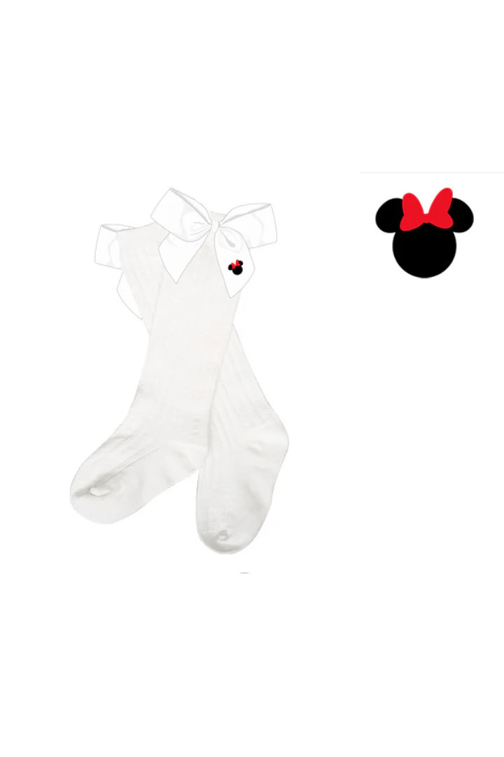 Embroidered Mouse Bow Socks | The Smocked Flamingo