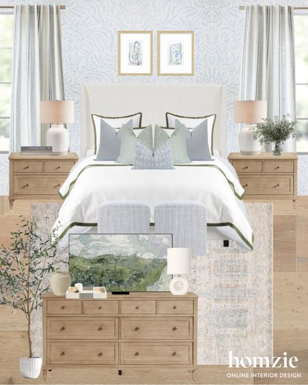 Bedroom inspiration! The matching natural wood night stands and dresser really pull the look together! 

#LTKSeasonal #LTKhome #LTKFind
