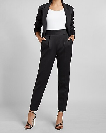 High Waisted Satin Pull-On Jogger Pant | Express