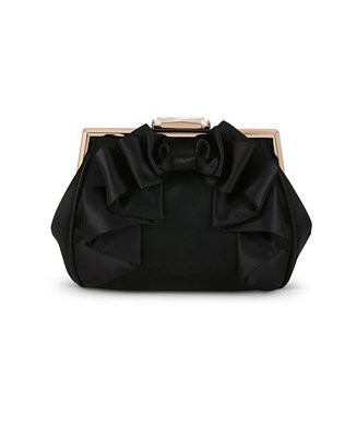 Woman's Mae Signature Satin Pouch Framed with Luxurious Satin Bow | Macy's
