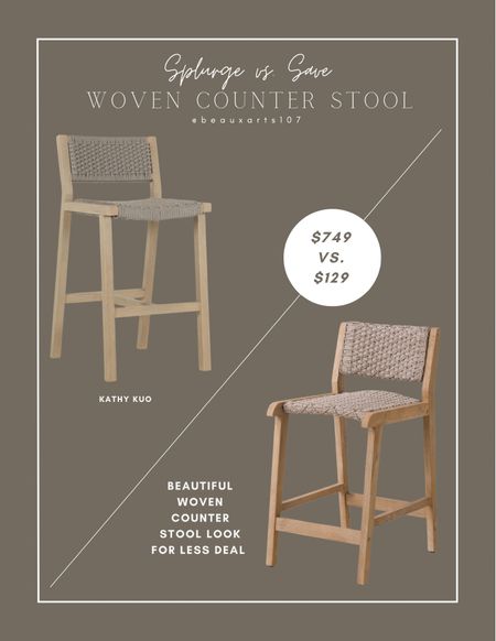 Shop this beautiful woven counter stool look for less! 

#LTKhome #LTKstyletip #LTKsalealert