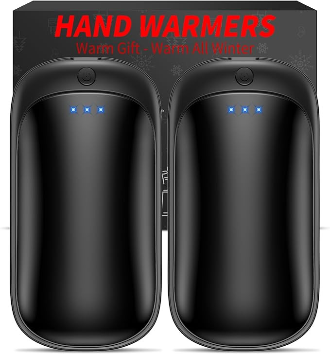 2 Pack Hand Warmers Rechargeable, Portable Electric Hand Warmers Reusable, USB 2 in 1 Handwarmers... | Amazon (US)