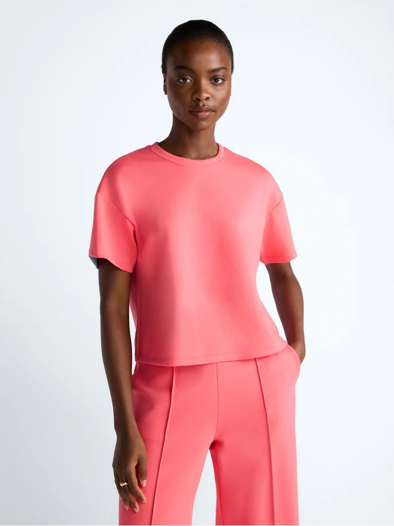 Scoop Women's and Women's Plus Scubaknit Tee with Short Sleeves, Sizes XS-4X | Walmart (US)