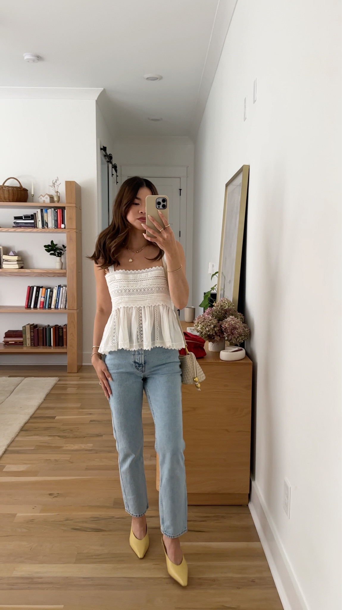 Top size 2, bottoms size 2, 

Spring Sézane, Sézane for petite, Sézane try on, lace top 

#LTKootd #LTKSeasonal #LTKPetite