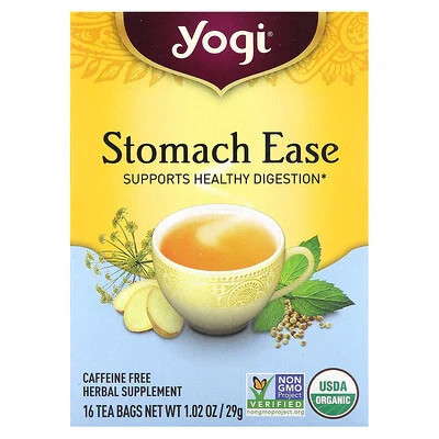 Yogi Tea, Stomach Ease, Caffeine Free, 16 Tea Bags, 1.02 oz (29 g) | iHerb