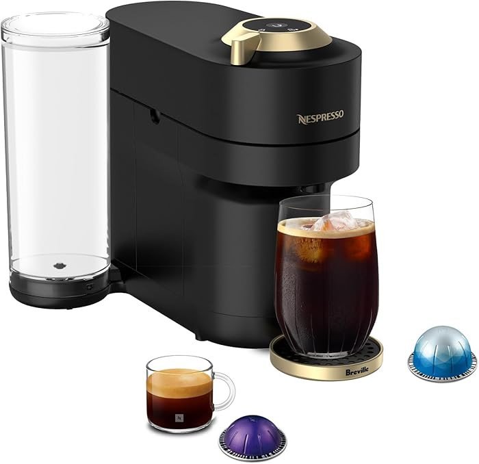 Nespresso Vertuo Pop+ Deluxe Coffee and Espresso Machine by Breville - Matte Black and Gold | Amazon (CA)