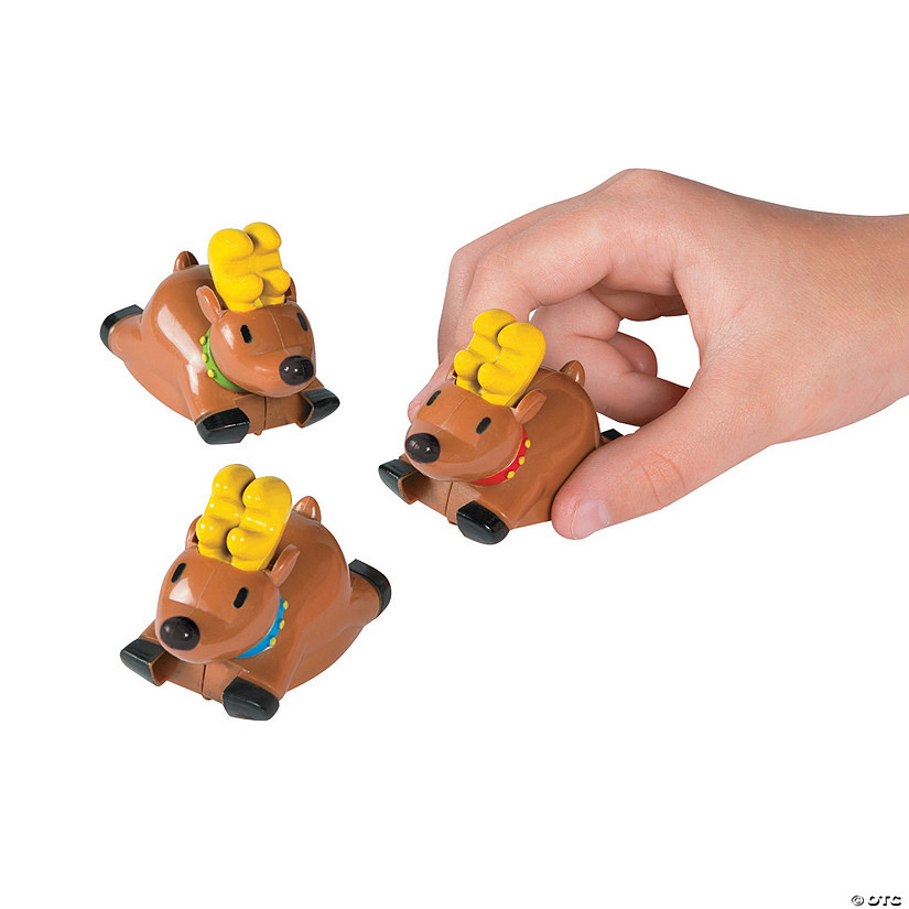 2 1/4" Mini Dashing Reindeer Plastic Pull-Back Toys - 12 Pc. | Oriental Trading Company