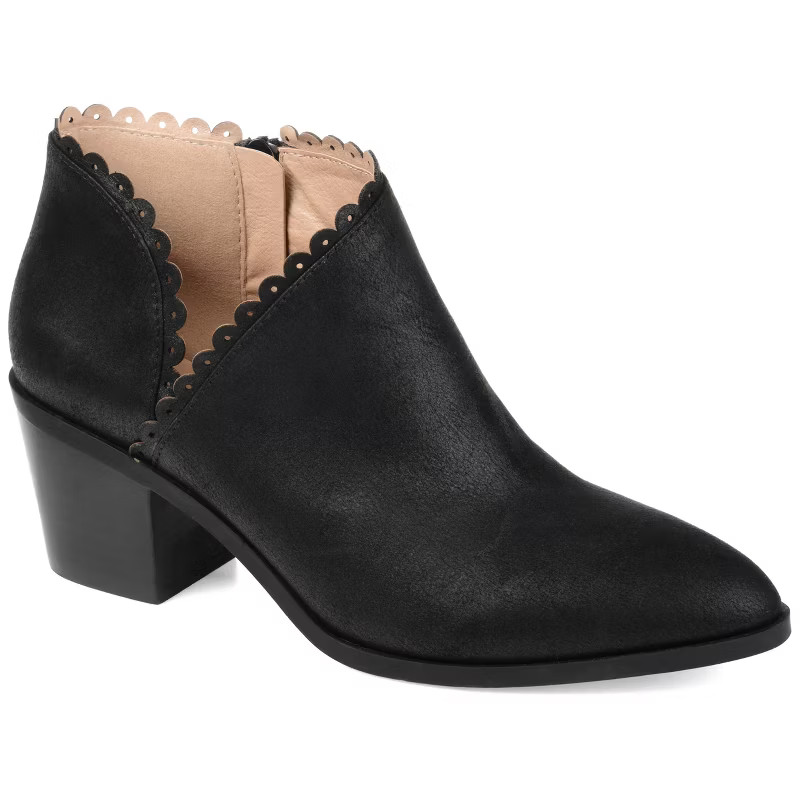Journee Collection Womens Tessa Inside Zip Stacked Heel Booties | Target