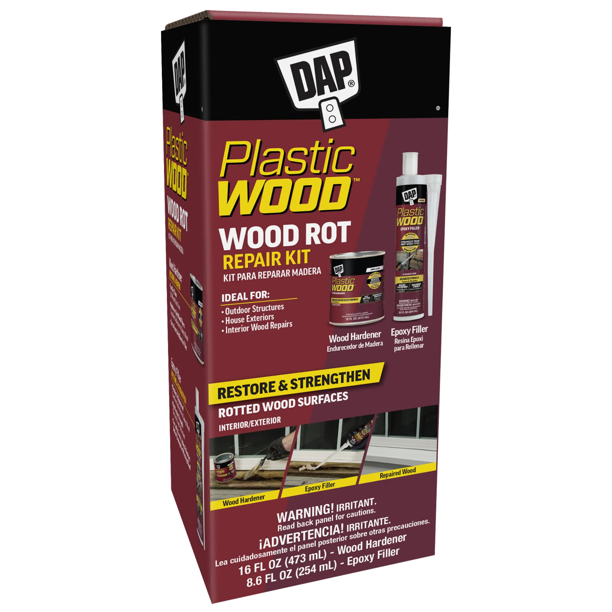 DAP Plastic Wood Rot Repair Kit - Natural Wood Filler - 1 Kit | Walmart (US)