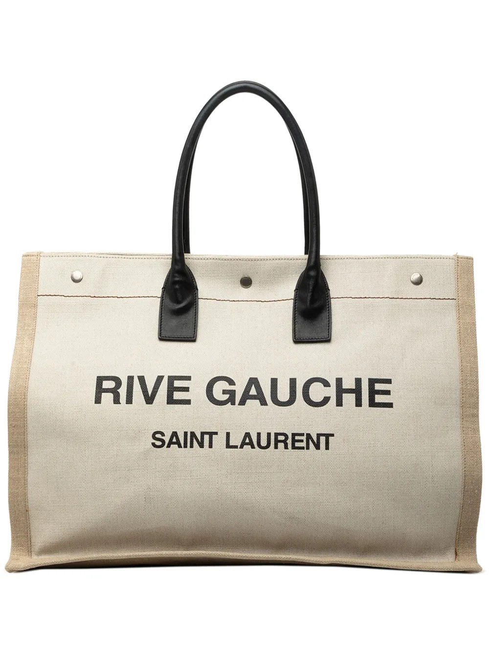 Saint Laurent Pre-Owned 2019 Large Canvas Rive Gauche tote bag - Neutrals | Farfetch Global