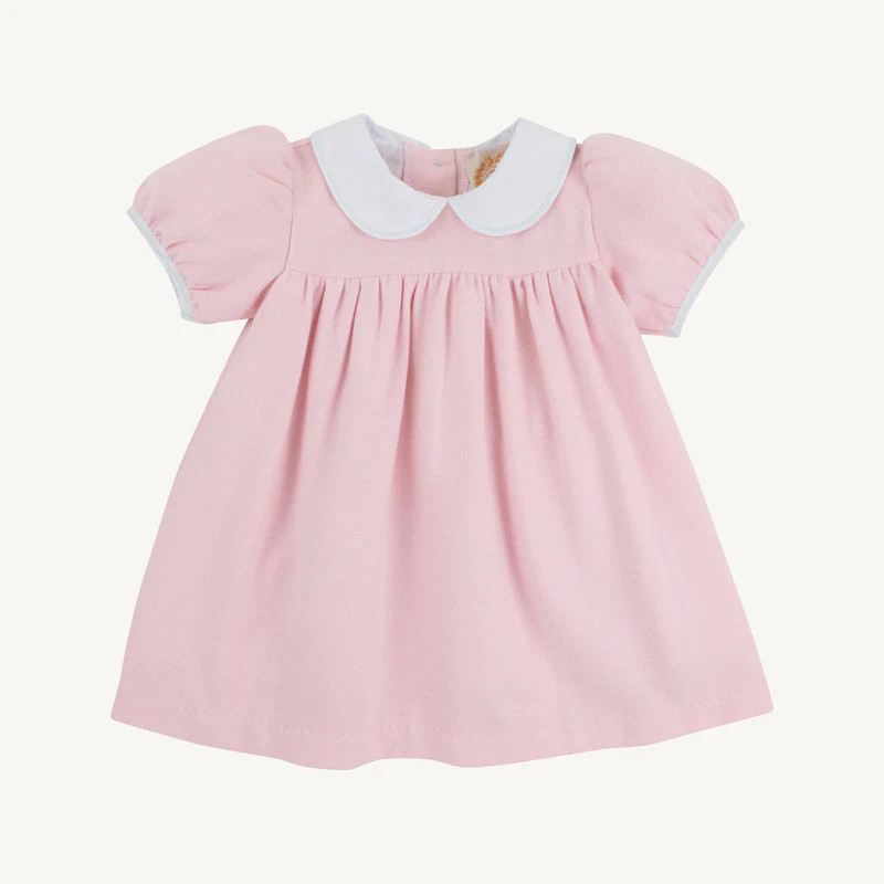 Adaire Dress - Sandpearl Pink Herringbone | The Beaufort Bonnet Company